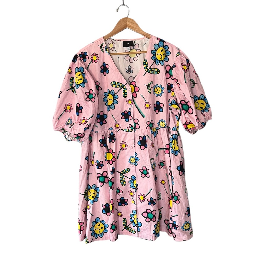 SOLD Lazy Oaf Airbrush Flowers Babydoll Dress - Picture 3 of 14